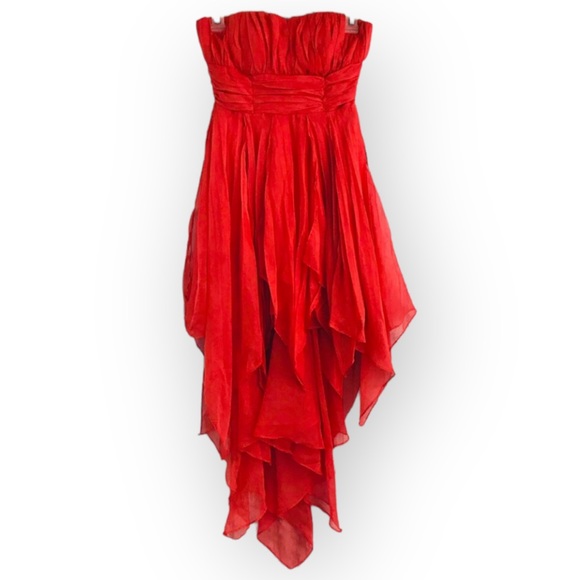 Dresses & Skirts - Casting Orange Strapless High Low Dress